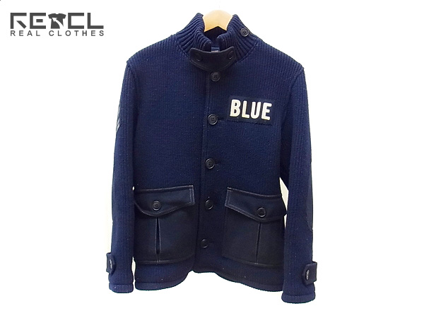 実際に弊社で買取させて頂いたBLUE BLUE/ブルーブルー ウールワッペンジャケット ネイビー/XL