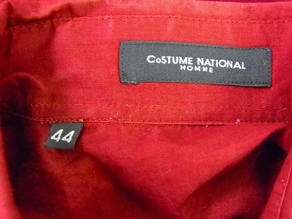 実際に弊社で買取させて頂いたCoSTUME NATIONAL/コスチュームナショナル 長袖シャツ 赤/44の画像 2枚目