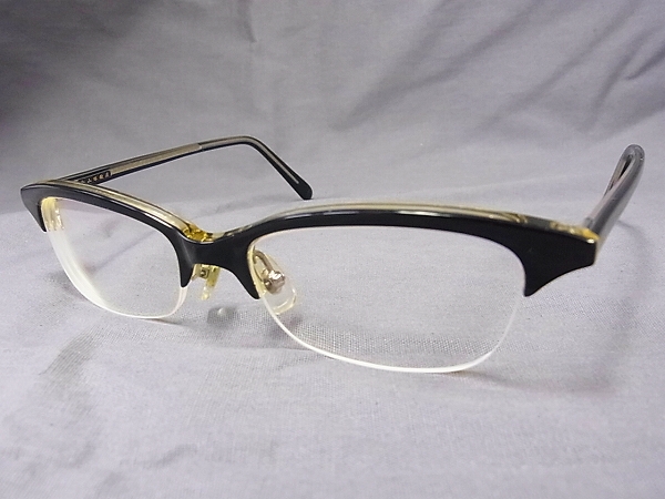実際に弊社で買取させて頂いた白山眼鏡店 度入り眼鏡/メガネフレーム ハーフリム ブラックの画像 1枚目