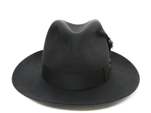 実際に弊社で買取させて頂いたBORSALINO/ボルサリーノ ラビットファーハット/中折れ帽/黒の画像 1枚目