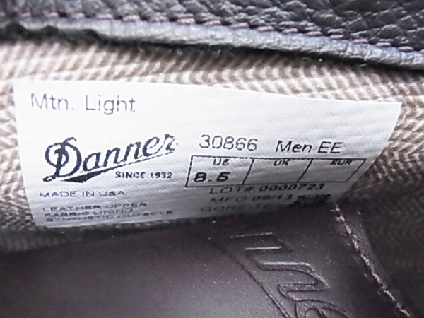 実際に弊社で買取させて頂いた[未使用]DANNER/ダナー マウンテンライト ブーツ 30866/US8.5の画像 6枚目