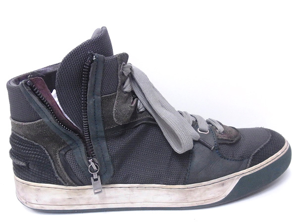 実際に弊社で買取させて頂いたLANVIN/ランバン サイドジップ ハイカットスニーカー/9の画像 4枚目