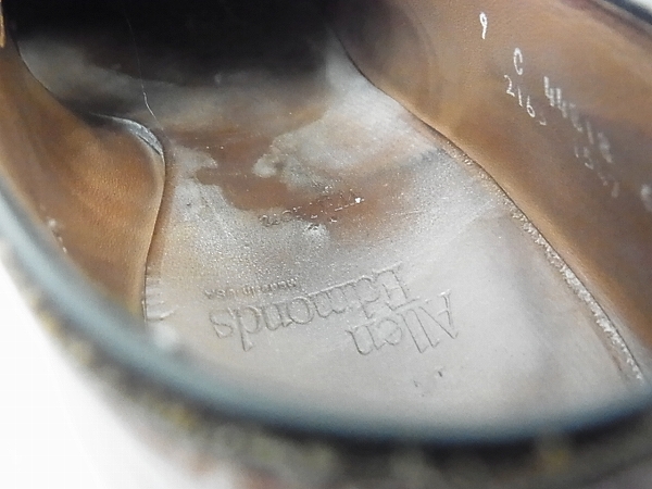 実際に弊社で買取させて頂いたAllen Edmonds/アレンエドモンズ Walton Uチップシューズ/9の画像 6枚目