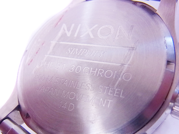 実際に弊社で買取させて頂いたNIXON/ニクソン THE 51-30 CHRONO BLACK 腕時計/NA083000-00の画像 4枚目