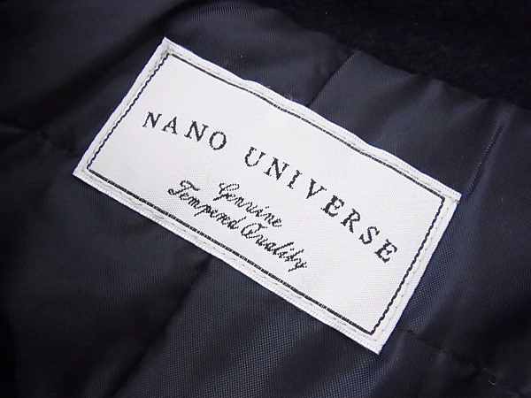 実際に弊社で買取させて頂いたnano･universe/ナノユニバース フード付きコート ブラック/40の画像 2枚目