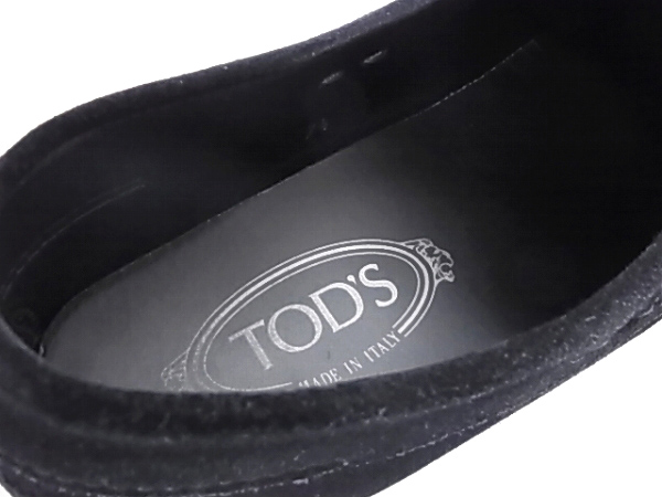 実際に弊社で買取させて頂いたTOD'S/トッズ スエード スリッポン ローファー ブラック/7.5の画像 5枚目