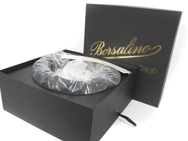 実際に弊社で買取させて頂いたBORSALINO/ボルサリーノ ラビットファーハット/中折れ帽/黒の画像 7枚目