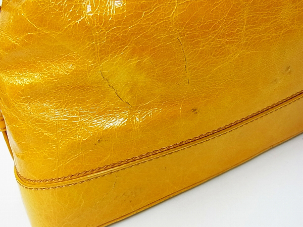 実際に弊社で買取させて頂いたceline/セリーヌ レザー ハンド/トートバッグ マスタードの画像 6枚目