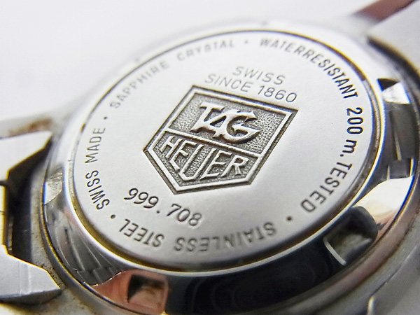 実際に弊社で買取させて頂いたタグホイヤー プロフェッショナル クオーツ腕時計 999.708Kの画像 4枚目