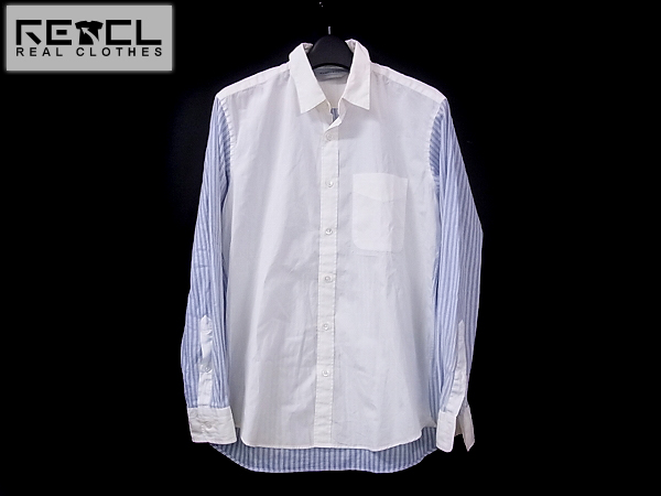 実際に弊社で買取させて頂いたMARKAWARE/マーカウエア ストライプ切替長袖シャツ 白×水色/2