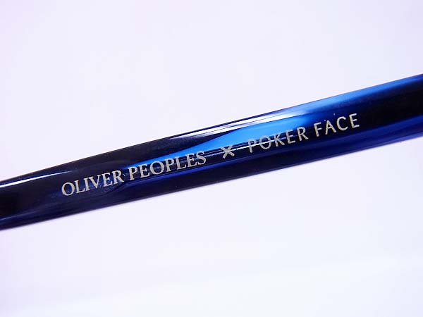 実際に弊社で買取させて頂いたOLIVER PEOPLES×POKER FACE Boyce DNM めがねフレーム 青系の画像 1枚目