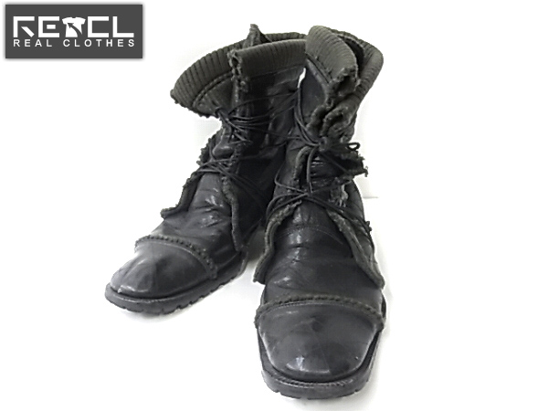 実際に弊社で買取させて頂いたアルフレッドバニスター レザー レイヤードブーツ ブラック 42