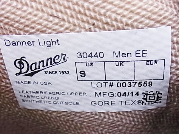 実際に弊社で買取させて頂いた[未使用]DANNER/ダナー ライト マウンテンブーツ30440 茶系/US9の画像 6枚目