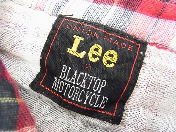 実際に弊社で買取させて頂いたBLACKTOP MOTORCYCLE×Lee チェックシャツ/ネルシャツ 赤系 Sの画像 2枚目