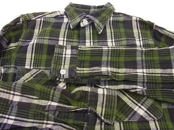 実際に弊社で買取させて頂いたDUBBLE WORKS/ダブルワークス ヘビーネルシャツ グリーン　36の画像 3枚目