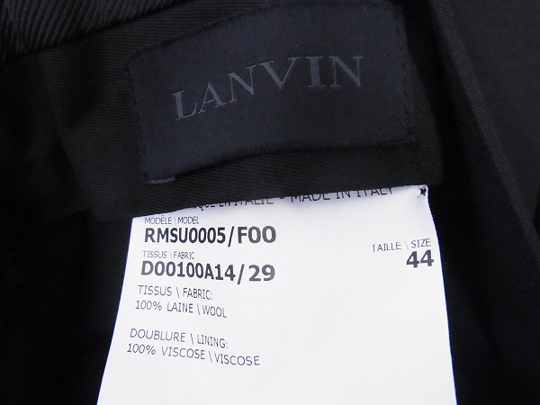 実際に弊社で買取させて頂いた【未使用】LANVIN/ランバン 2Bブレザー/スーツセットアップ/44の画像 6枚目