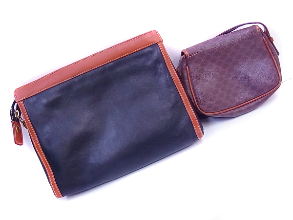 実際に弊社で買取させて頂いたCELINE/セリーヌ ショルダー/セカンドバッグ 黒/茶 2点セットの画像 1枚目