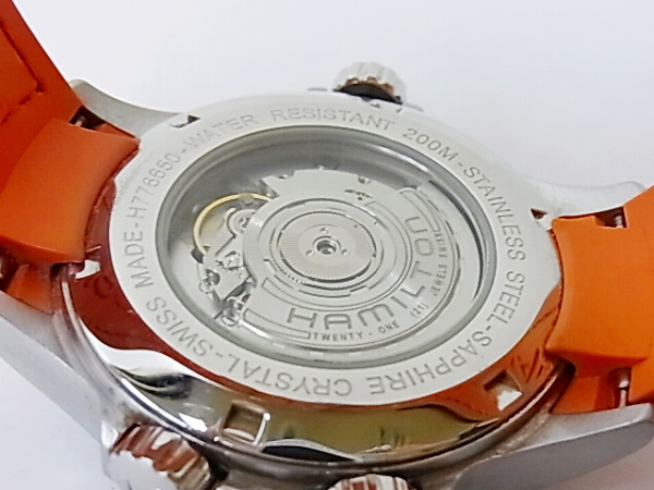 実際に弊社で買取させて頂いたHAMILTON/ハミルトン カーキエアレース GMT 自動巻き H776650の画像 4枚目