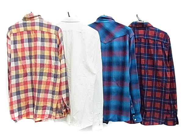 実際に弊社で買取させて頂いたブルーブルー/ハリラン他 長袖シャツ/ネルシャツ 4点セットの画像 1枚目