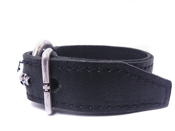実際に弊社で買取させて頂いたDEAL DESIGN/ディールデザイン レザーブレスレット スカル 黒の画像 1枚目
