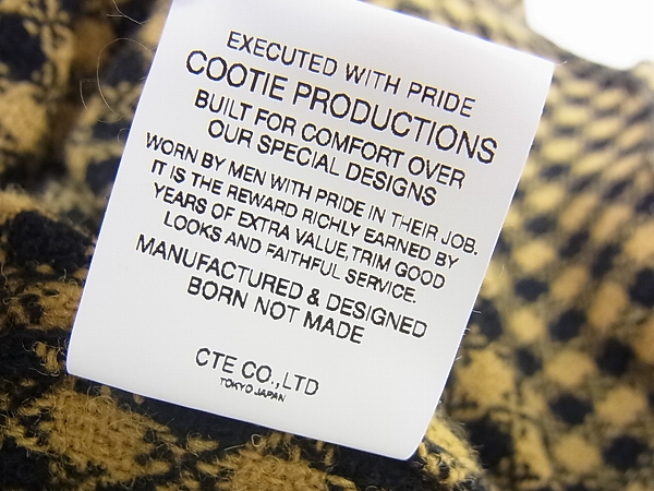 実際に弊社で買取させて頂いたCOOTIE/クーティー ダブルポケットウール長袖シャツ 黄黒/Mの画像 4枚目