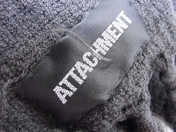 実際に弊社で買取させて頂いたATTACHMENT/アタッチメント 大判フリンジストール 濃灰の画像 2枚目