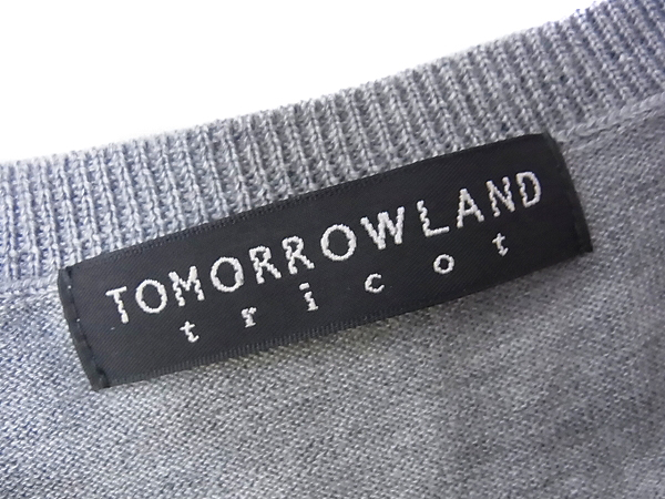 実際に弊社で買取させて頂いたTOMORROWLAND/トゥモローランド Vネック/無地ウールニット 灰/Lの画像 2枚目