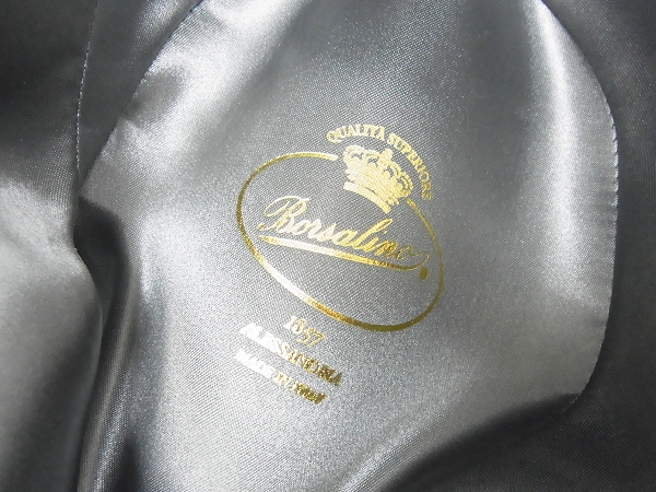 実際に弊社で買取させて頂いたBORSALINO/ボルサリーノ ラビットファーハット/中折れ帽/黒の画像 6枚目