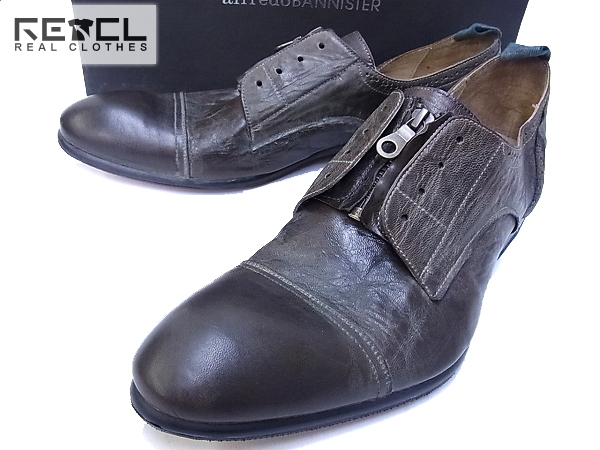 実際に弊社で買取させて頂いたアルフレッドバニスター ジップ付き レザーシューズ 茶/41