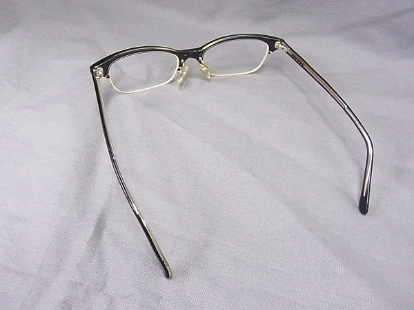 実際に弊社で買取させて頂いた白山眼鏡店 度入り眼鏡/メガネフレーム ハーフリム ブラックの画像 3枚目