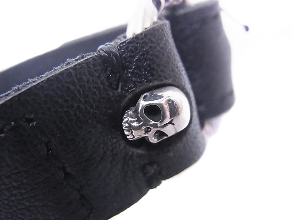 実際に弊社で買取させて頂いたDEAL DESIGN/ディールデザイン レザーブレスレット スカル 黒の画像 2枚目