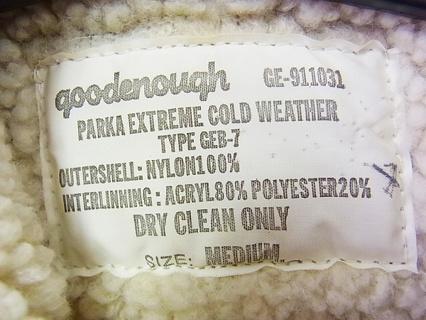 実際に弊社で買取させて頂いたGOODENOUGH/グッドイナフ ボア フライトジャケット B-7/Mの画像 2枚目