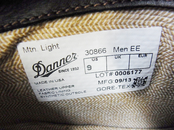 実際に弊社で買取させて頂いた[未使用]DANNER/ダナー マウンテンライト ブーツ 30866/US9の画像 9枚目