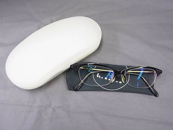 実際に弊社で買取させて頂いた白山眼鏡店 度入り眼鏡/メガネフレーム ハーフリム ブラックの画像 7枚目