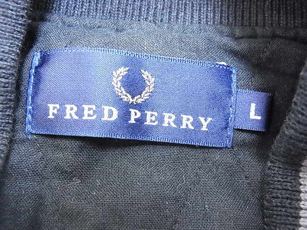 実際に弊社で買取させて頂いたFRED PERRY/フレッドペリー 刺繍入りスタジャン/ブルゾン 黒/Lの画像 2枚目