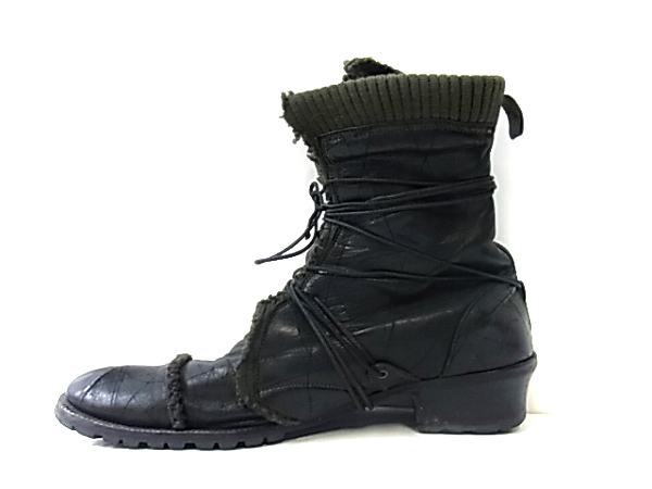 実際に弊社で買取させて頂いたアルフレッドバニスター レザー レイヤードブーツ ブラック 42の画像 3枚目