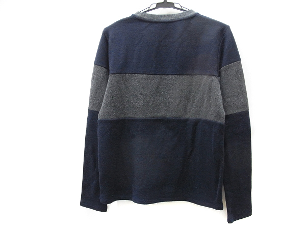 実際に弊社で買取させて頂いたA.P.C./アーペーセー 2トーンウール混ニットセーター 紺×灰/Sの画像 1枚目