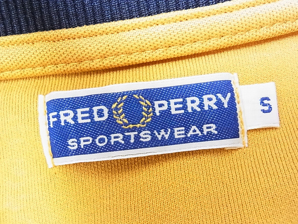 実際に弊社で買取させて頂いたFRED PERRY/フレッドペリー 長袖トラックジャージ 黄×濃紺/Sの画像 2枚目