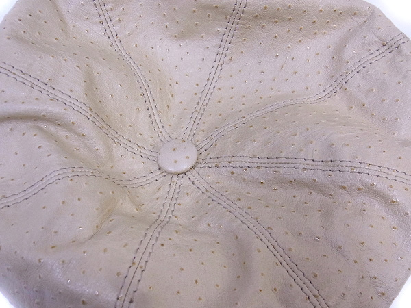 実際に弊社で買取させて頂いたBorsalino/ボルサリーノ オーストリッチ　レザーハンチング/Mの画像 5枚目