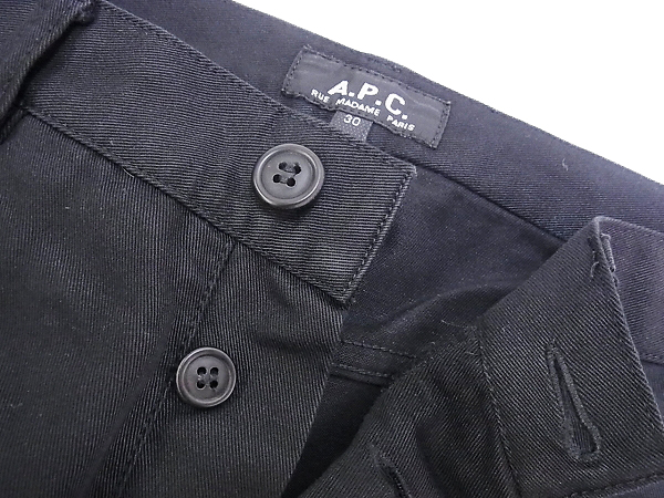 実際に弊社で買取させて頂いたA.P.C./アーペーセー ストレートコットンパンツ ブラック/30の画像 5枚目
