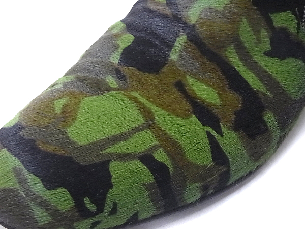 実際に弊社で買取させて頂いたJIMMY CHOO/ジミーチュウ カモ柄オペラ/ハラコレザーシューズ41の画像 7枚目