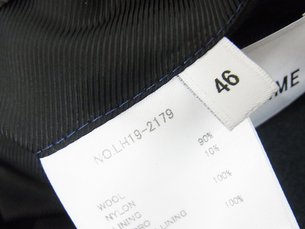 実際に弊社で買取させて頂いたLITHIUM HOMME/リチウムオム 比翼ウールチェスターコート/46の画像 5枚目