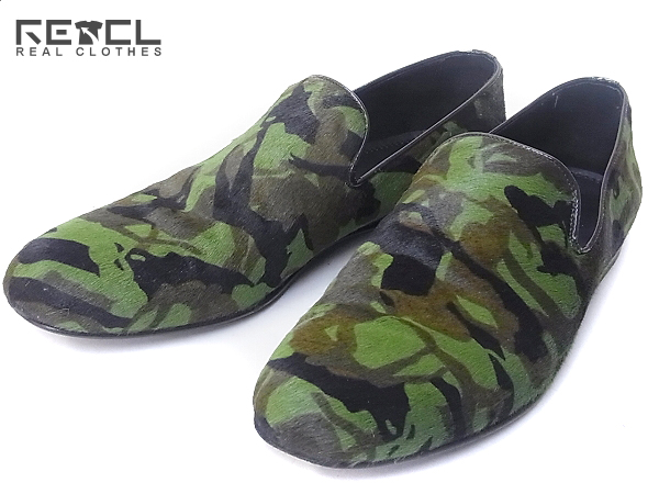 実際に弊社で買取させて頂いたJIMMY CHOO/ジミーチュウ カモ柄オペラ/ハラコレザーシューズ41