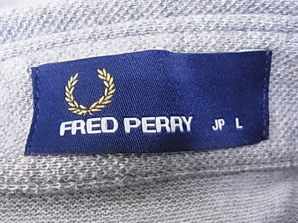 実際に弊社で買取させて頂いたFREDPERRY/フレッドペリー 長袖シャツ グレー 胸ポケット/L の画像 2枚目