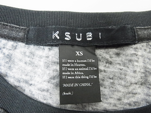 実際に弊社で買取させて頂いたksubi/スビ バード転写半袖Tシャツ クルーネック ブラック XSの画像 2枚目