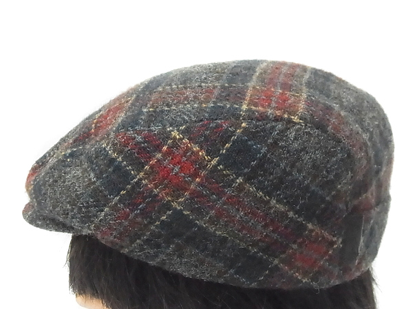 実際に弊社で買取させて頂いたBorsalino/ボルサリーノ ウール チェック ハンチング 帽子の画像 1枚目