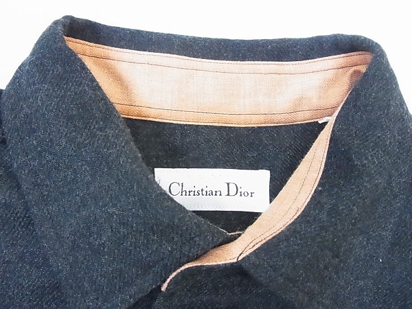 実際に弊社で買取させて頂いたChristian Dior/ディオール ウール 長袖シャツ ブラック Lの画像 6枚目