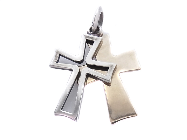 実際に弊社で買取させて頂いたDEAL DESIGN/ディールデザイン 二連クロスペンダントトップの画像 1枚目