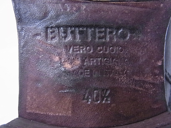 実際に弊社で買取させて頂いたBUTTERO/ブッテロ サイドジップ ショートブーツ B825/40.5の画像 7枚目