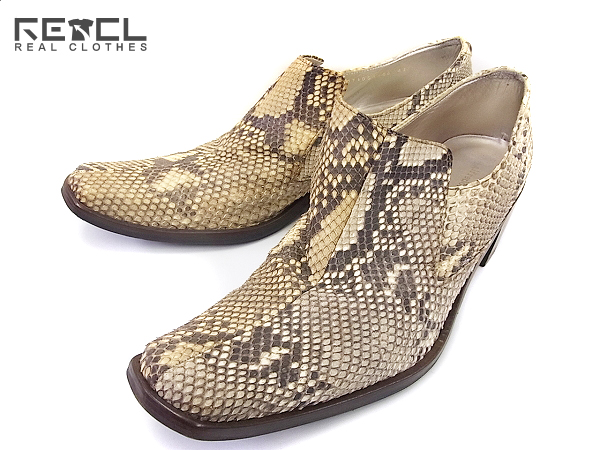 実際に弊社で買取させて頂いたアルフレッドバニスター パイソン/レザーシューズ 革 43